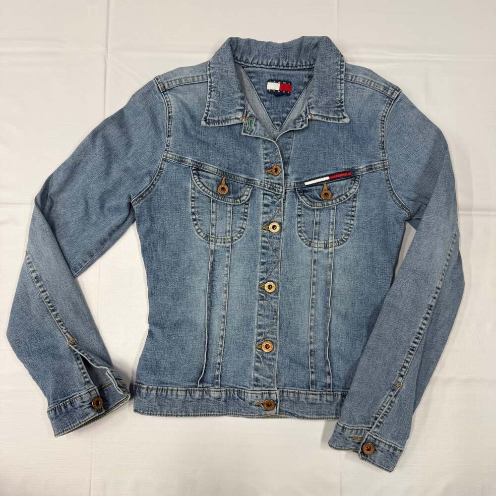 vintage Tommy Hilfiger women's denim jean jacket size S/P